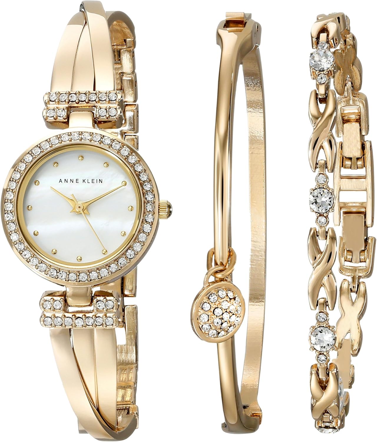 Sparkle in Style: Anne Klein Crystal Bangle Set