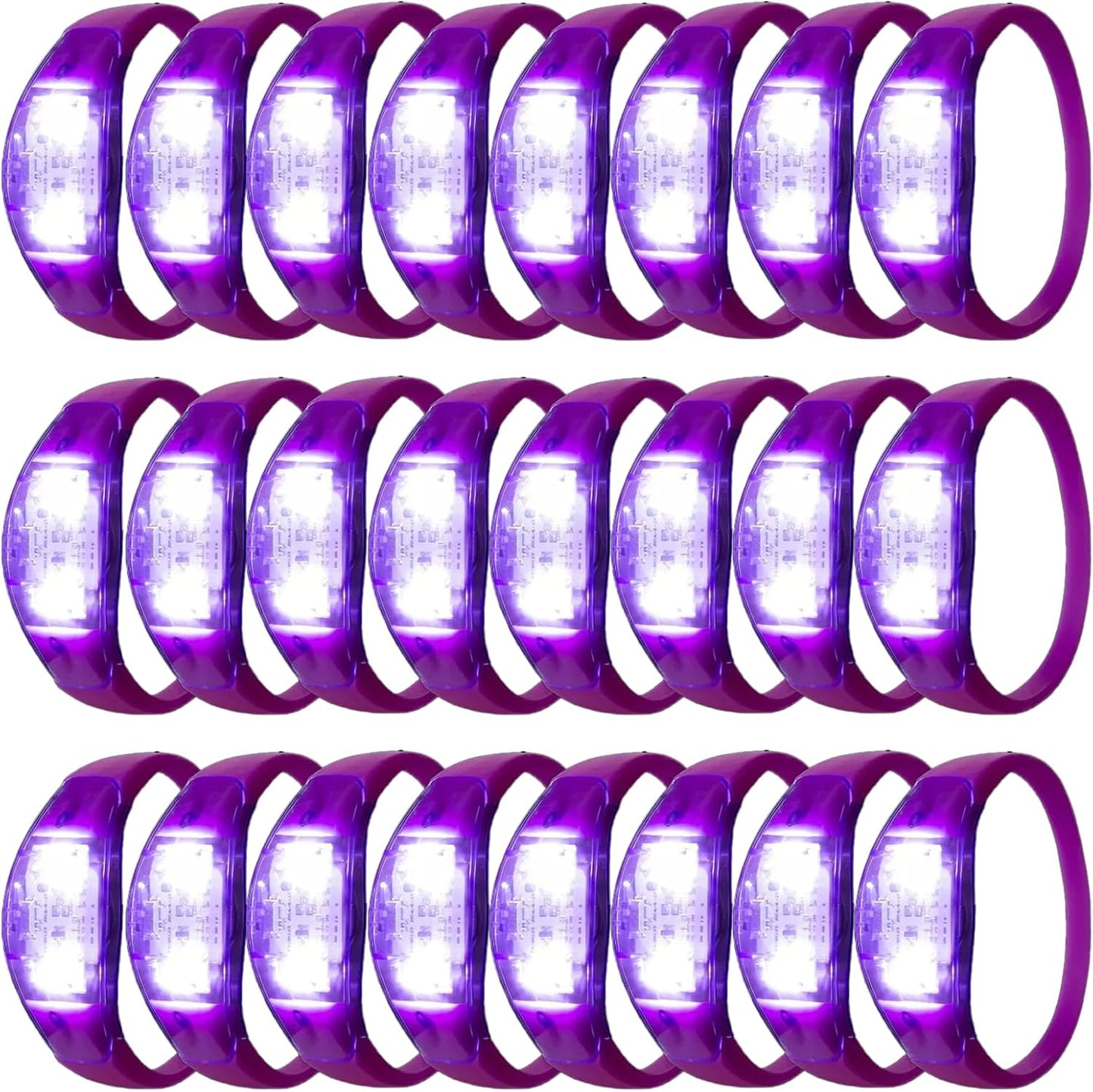 100 Pcs LED Bracelets Sound Activated for Parties and Events