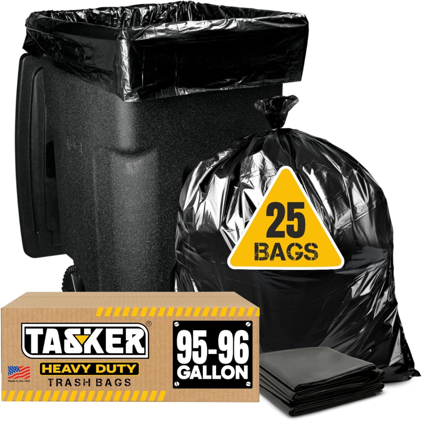 Extra Large 95-96 Gallon Heavy Duty Trash Bags for Tough Jobs