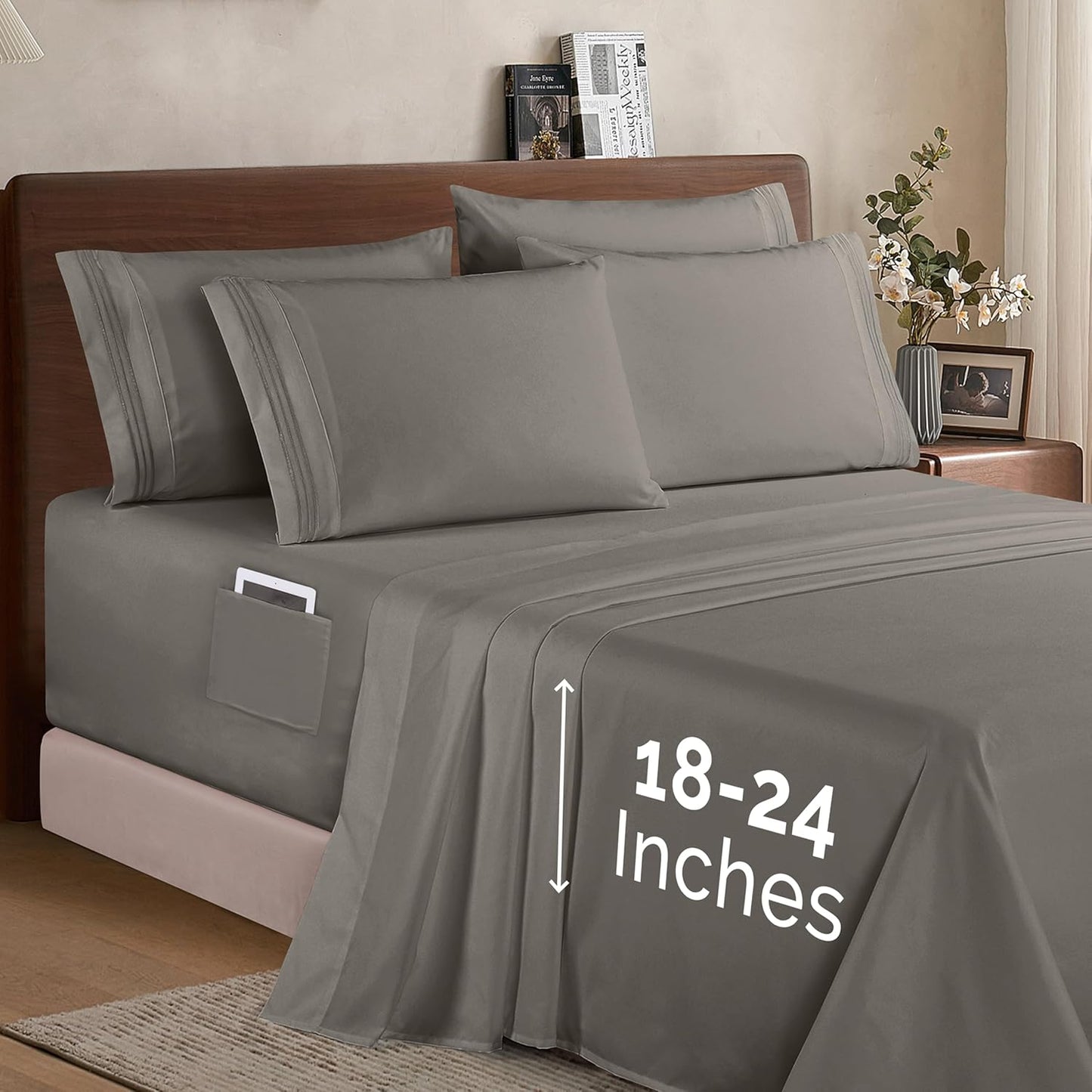 Elegant Comfort 1500 Premium Quality 6-Piece Bed Sheet Set