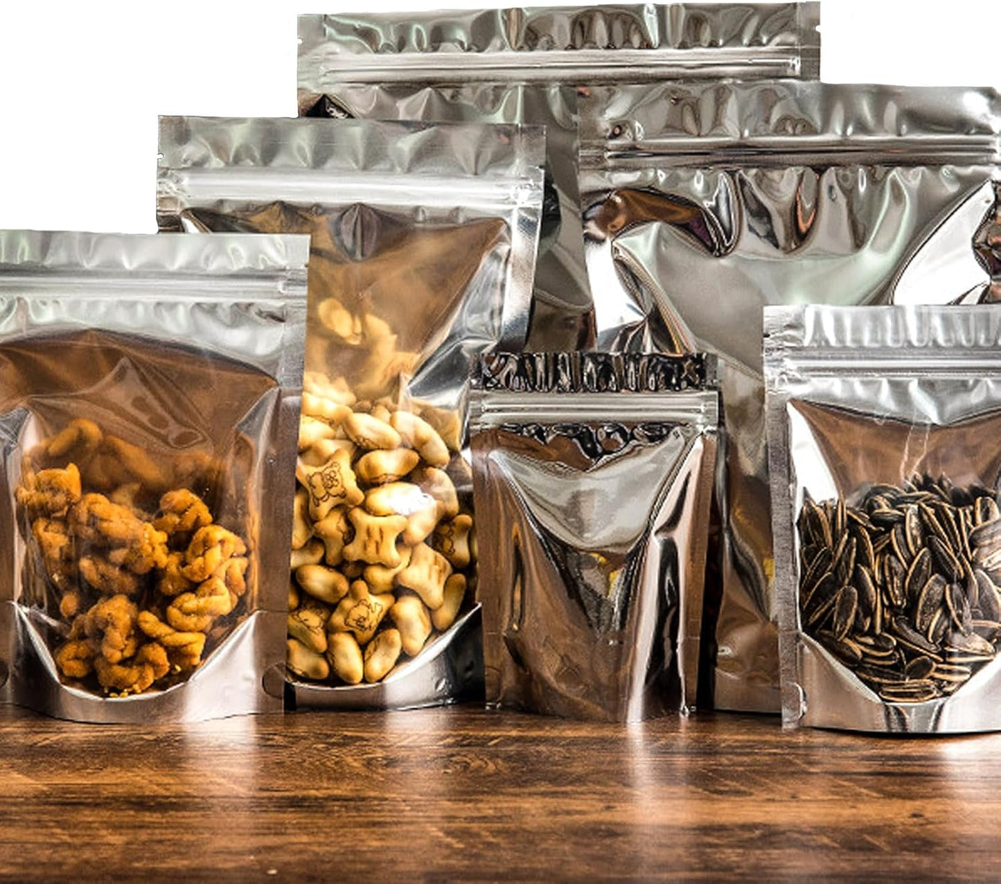600-Pack Resealable Mylar Bags for Food Storage and More