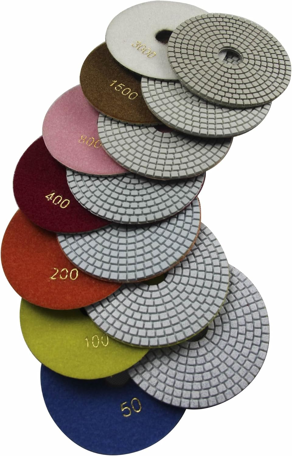 8 in Wet Diamond Polishing Pads Set for Marble and Granite