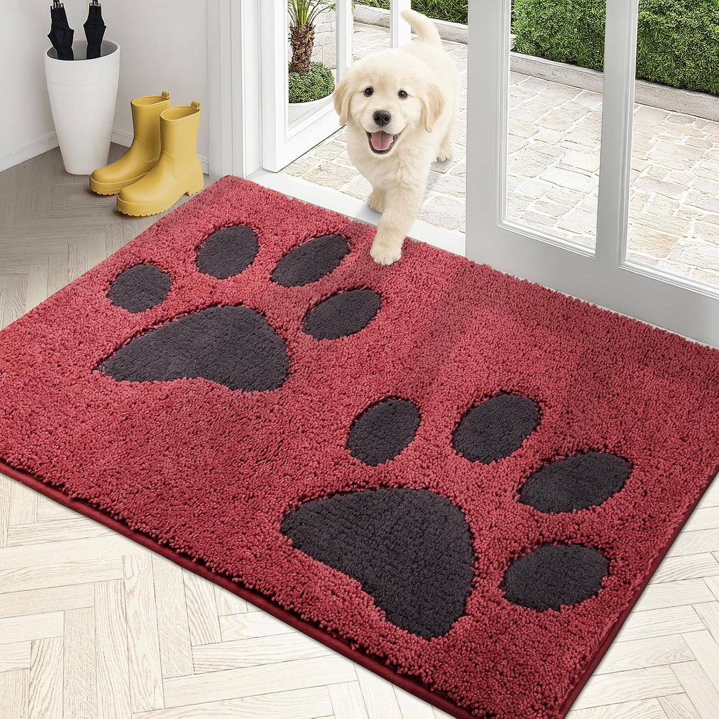 PURRUGS Dirt Trapping Door Mat for Muddy Wet Shoes and Paws