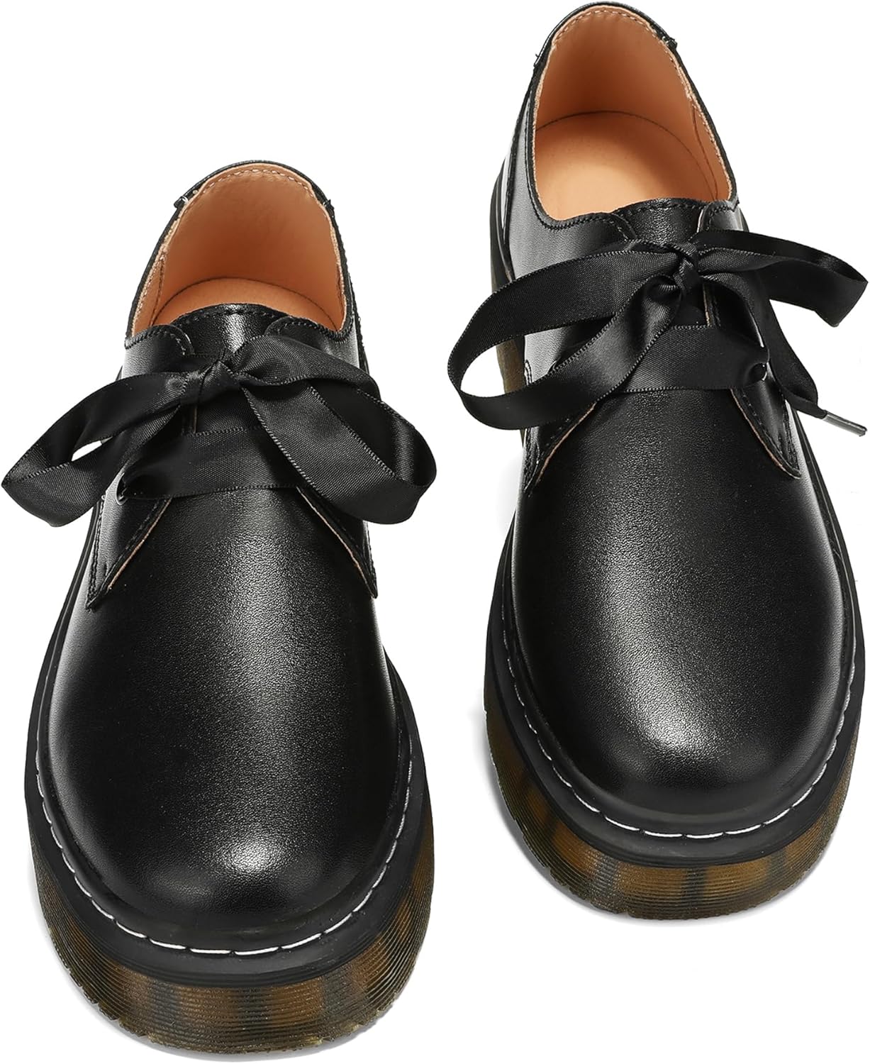 Women Lace-up Platform Chunky Loafers for Business and Casual Wear