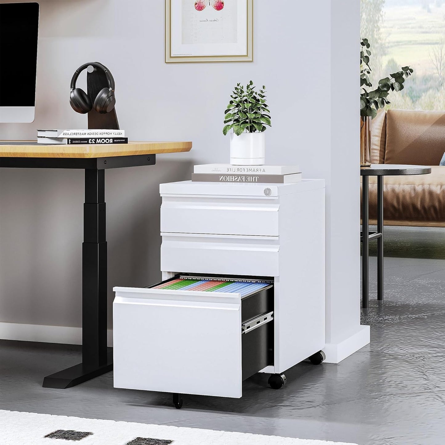 STANI Mobile File Cabinet with Lock for Office Organization