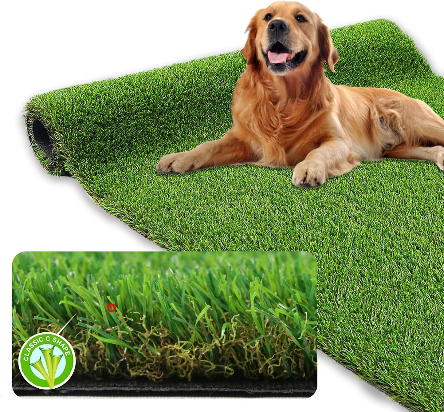XLX TURF 1.38in Realistic Thick Artificial Grass for Pets
