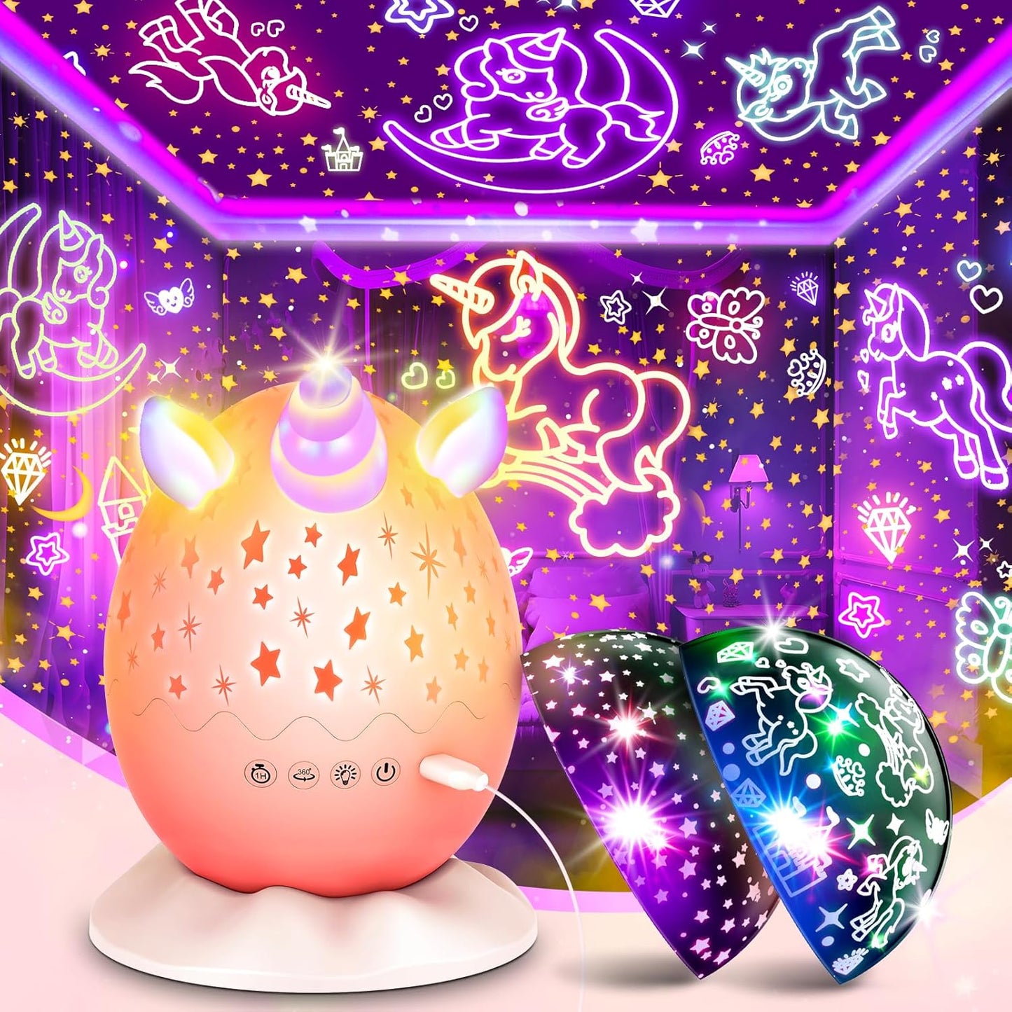 Sparkle Dreams: Unicorn Star Projector Night Light