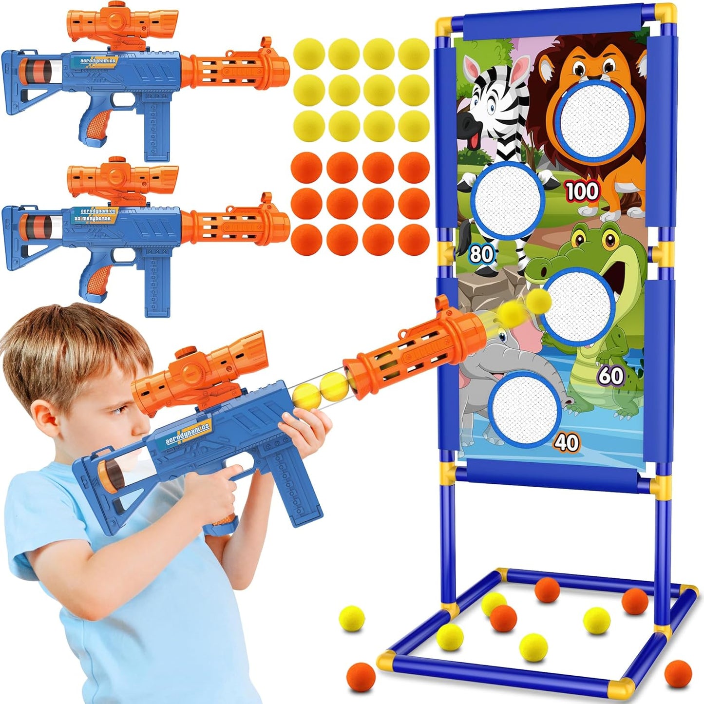 KKONES Shooting Game Toy for Boys - Fun Foam Blaster Set