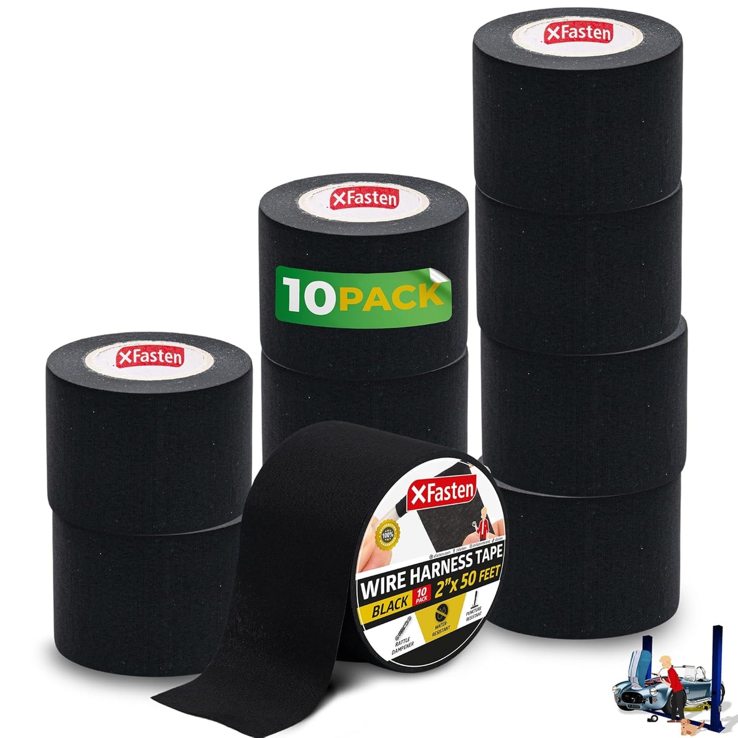 XFasten Wire Harness Tape - High Temp Self-Adhesive Felt Cloth