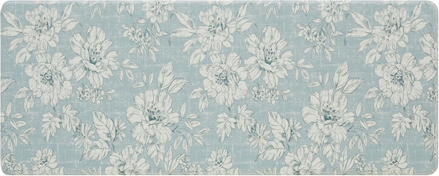 Laura Ashley Anti-Fatigue Kitchen Mat with Iris Floral Design