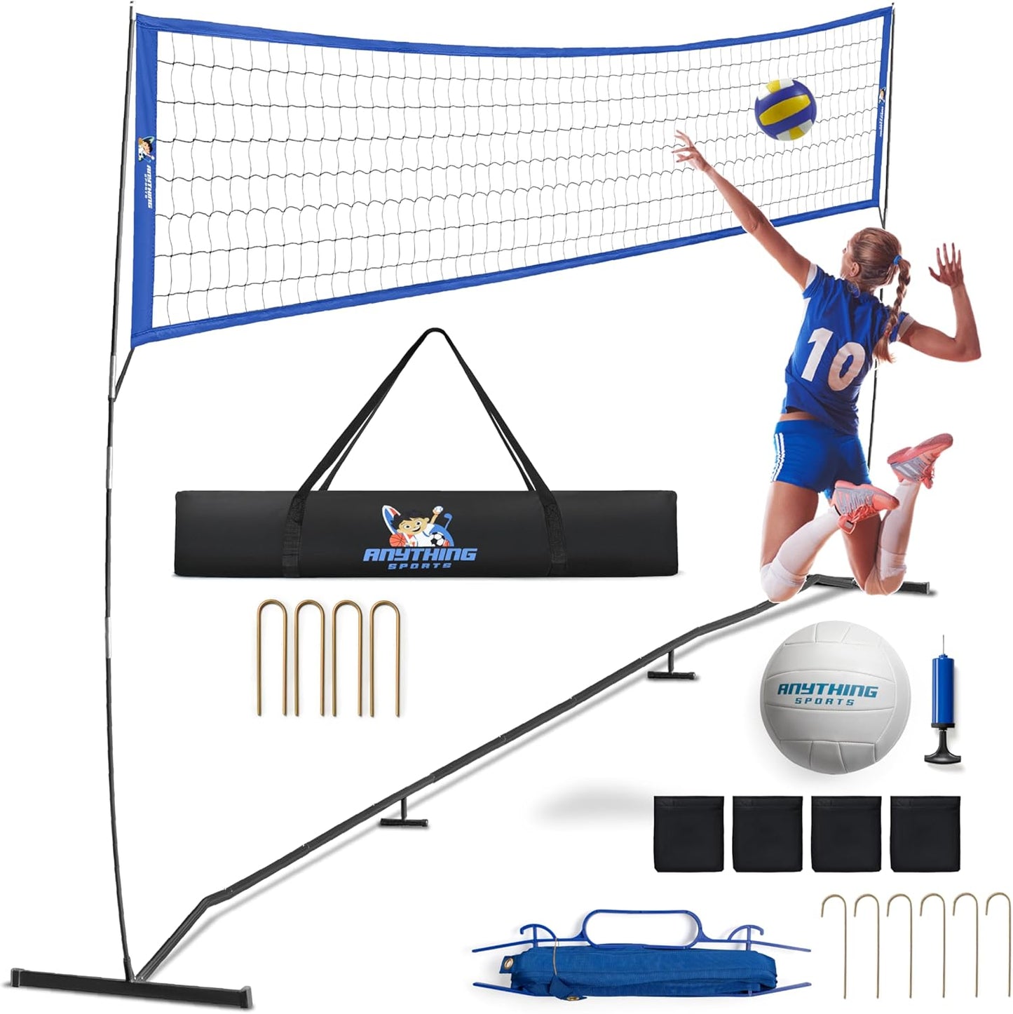 Outdoor Volleyball Net for Backyard with Adjustable Heights