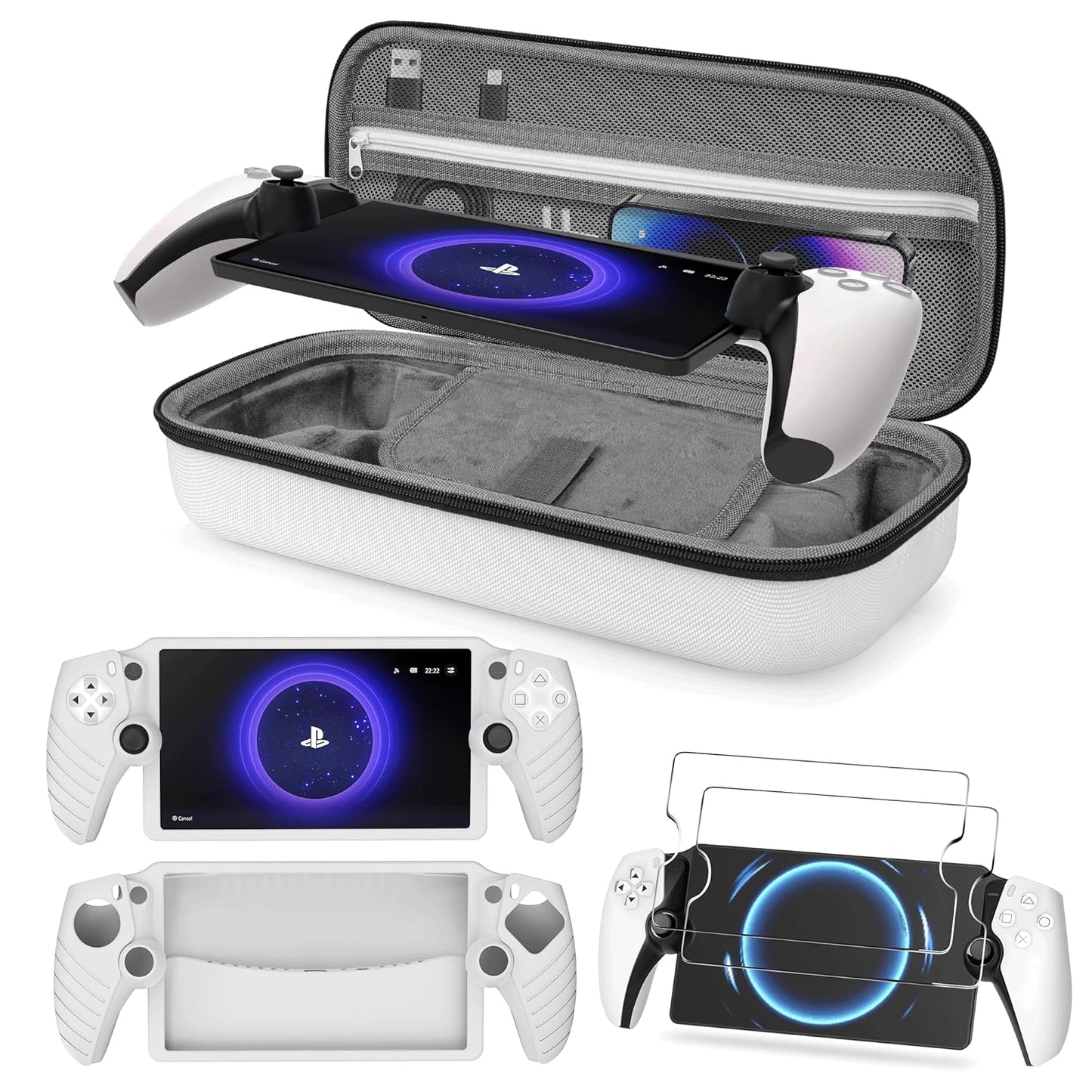 3 in 1 Accessories Set for Playstation Portal - EVA Case & More