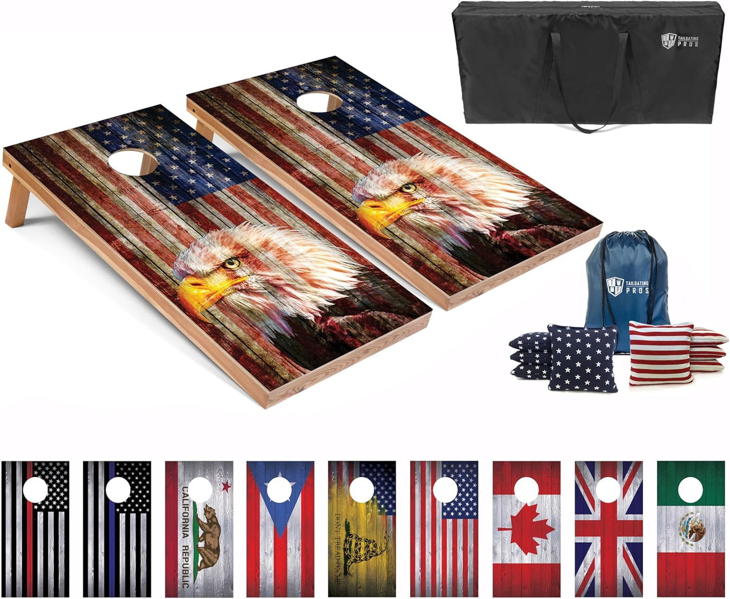 Regulation Cornhole Boards Set with Bean Bags and Carrying Cases