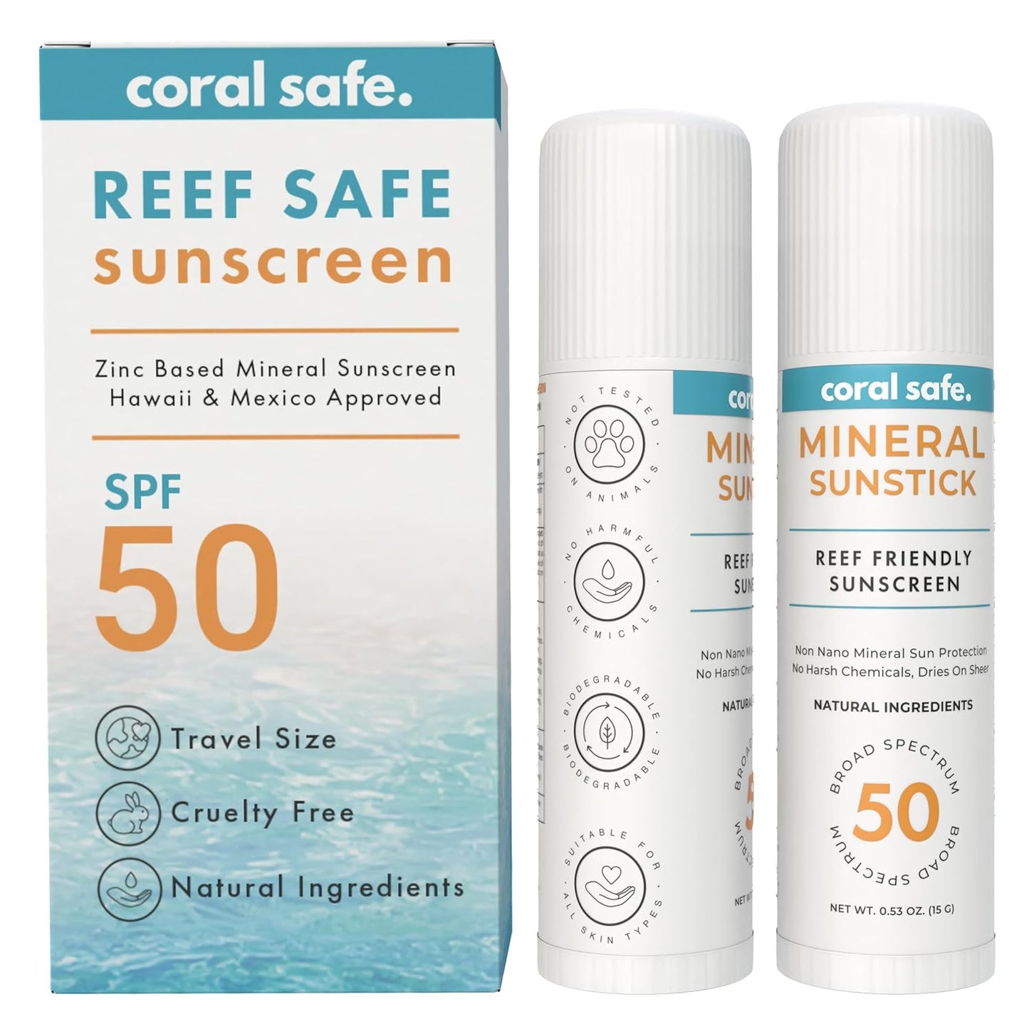 Reef Safe Sunscreen SPF 50 Mineral Face Stick for Active Lifestyles