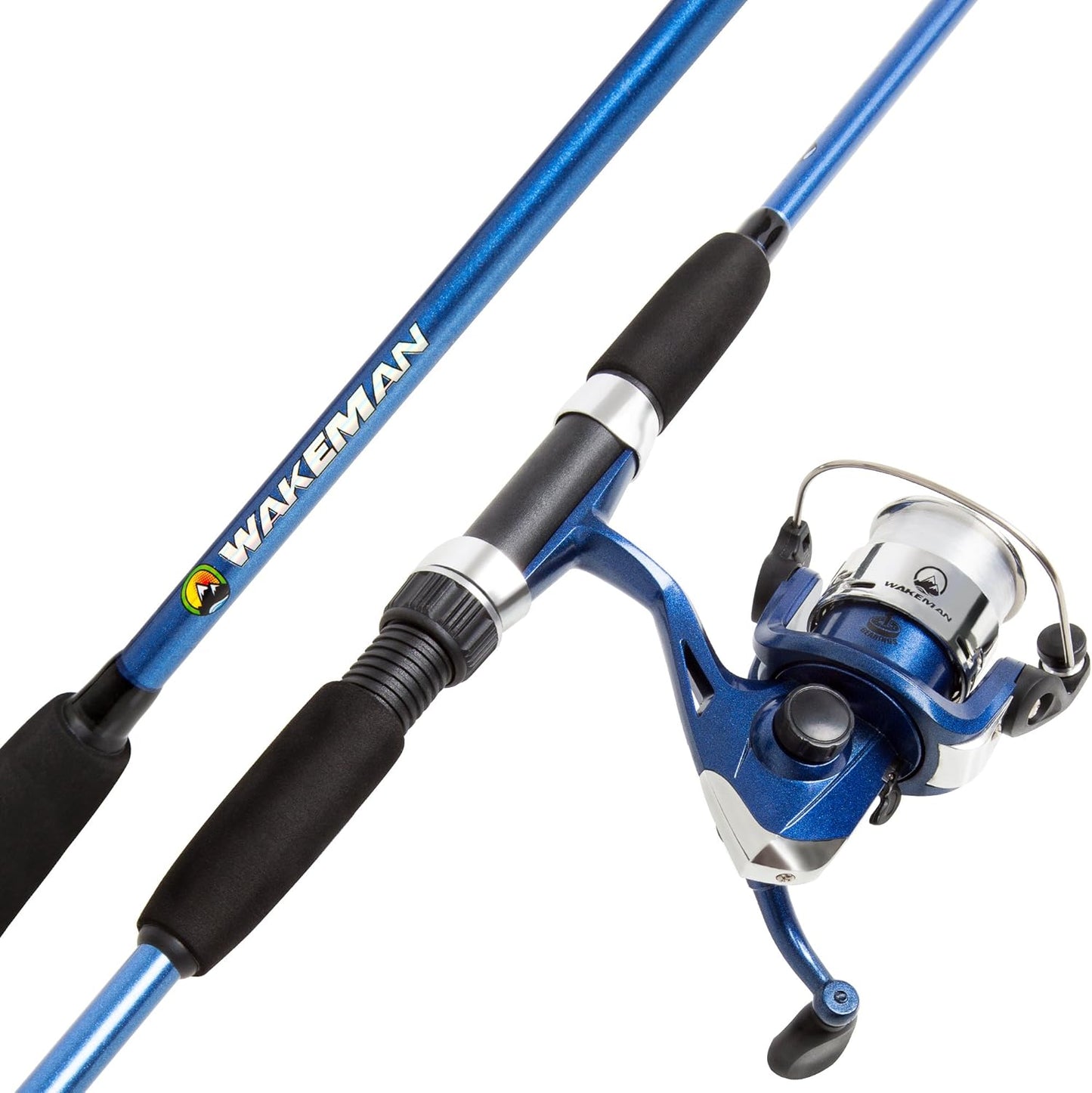 Wakeman 20 Blue Metallic Spinning Rod & Reel Combo - Trademark GLB