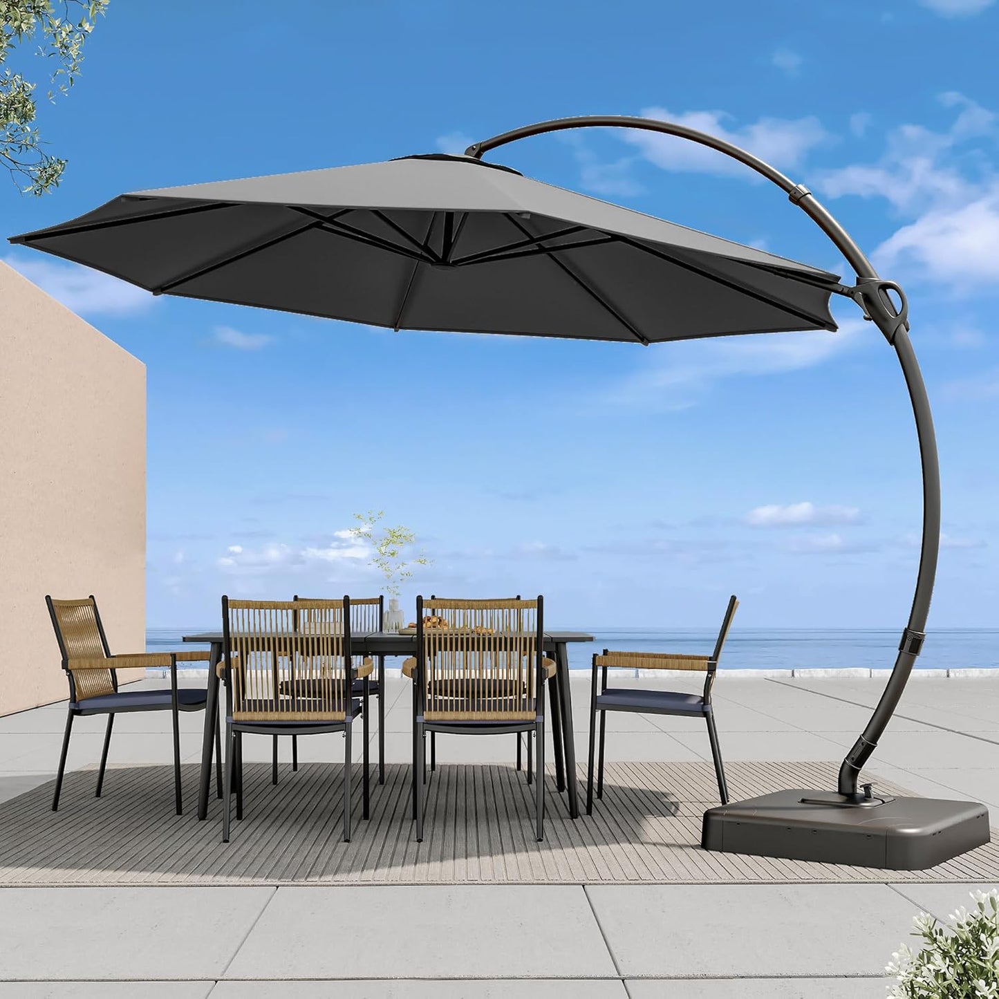 12 FT Deluxe Curvy Cantilever Umbrella for Outdoor Spaces