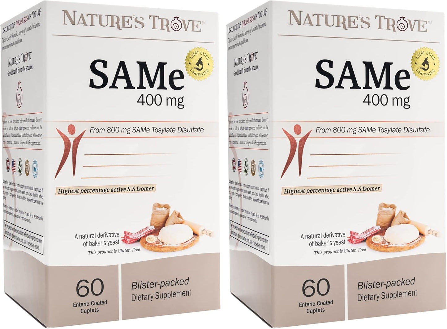 Nature's Trove SAM-e 400mg Caplets for Mood and Joint Comfort