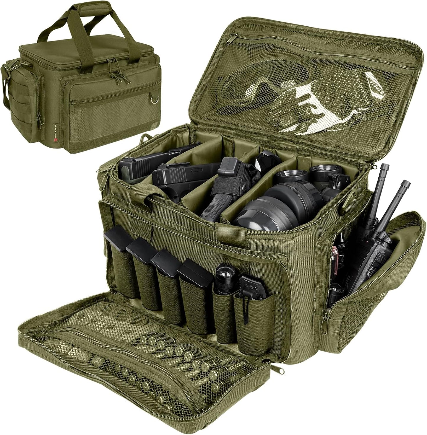 DULCE DOM Tactical Gun Range Bag for Handguns and Ammo Storage
