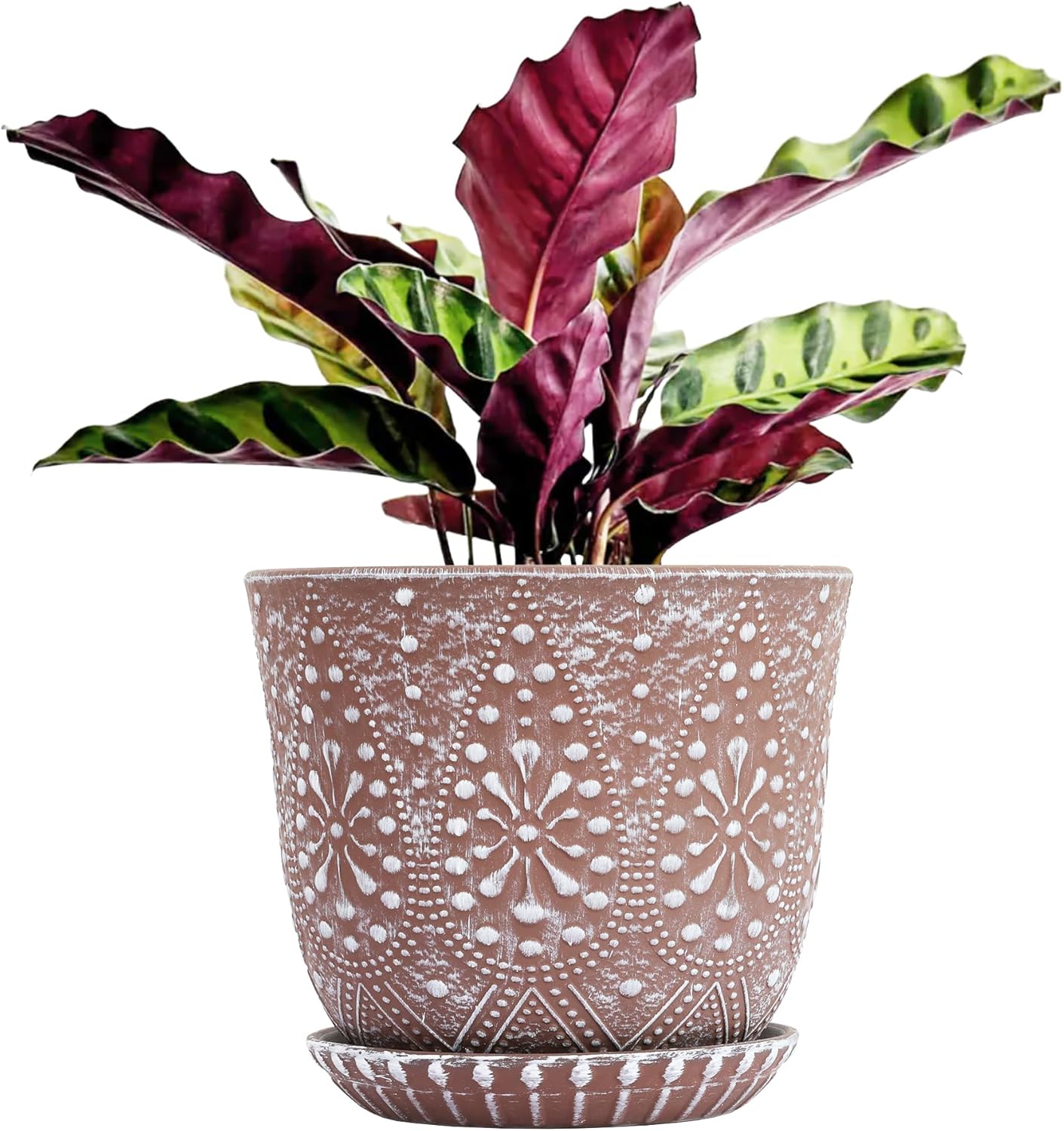 Gepege 10 Inch Plant Pot - Ceramic Planter with Drainage Holes