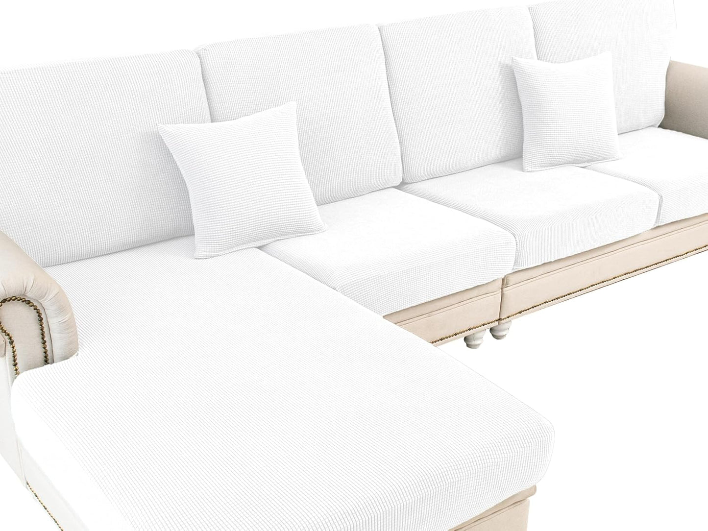 Couch Cushion Covers for Sectional Sofa L Shape Washable Slipcovers