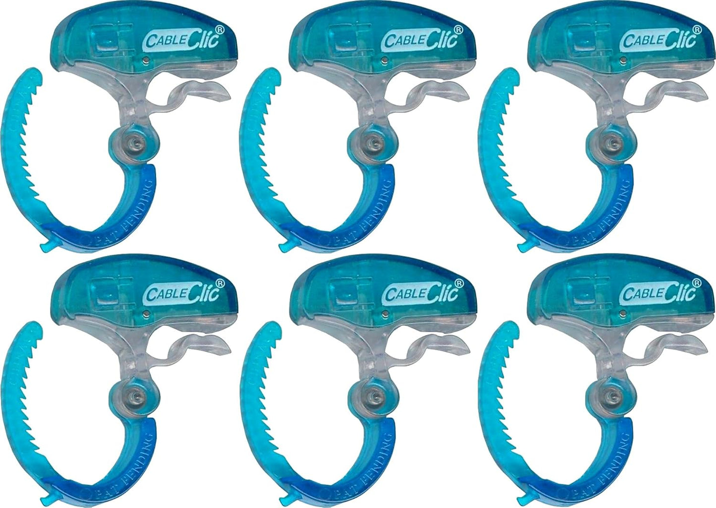 Secure Your Cables with Cable Clic - Pack of 6 (Blue)