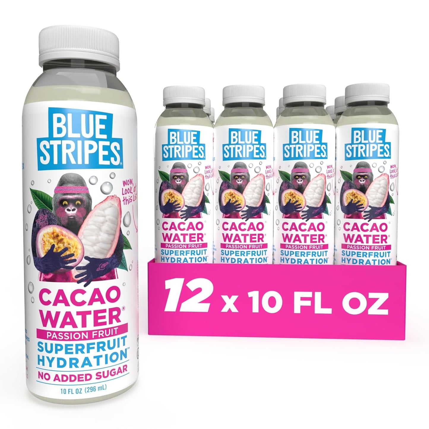 Blue Stripes Cacao Water with Passion Fruit - Hydration Boost