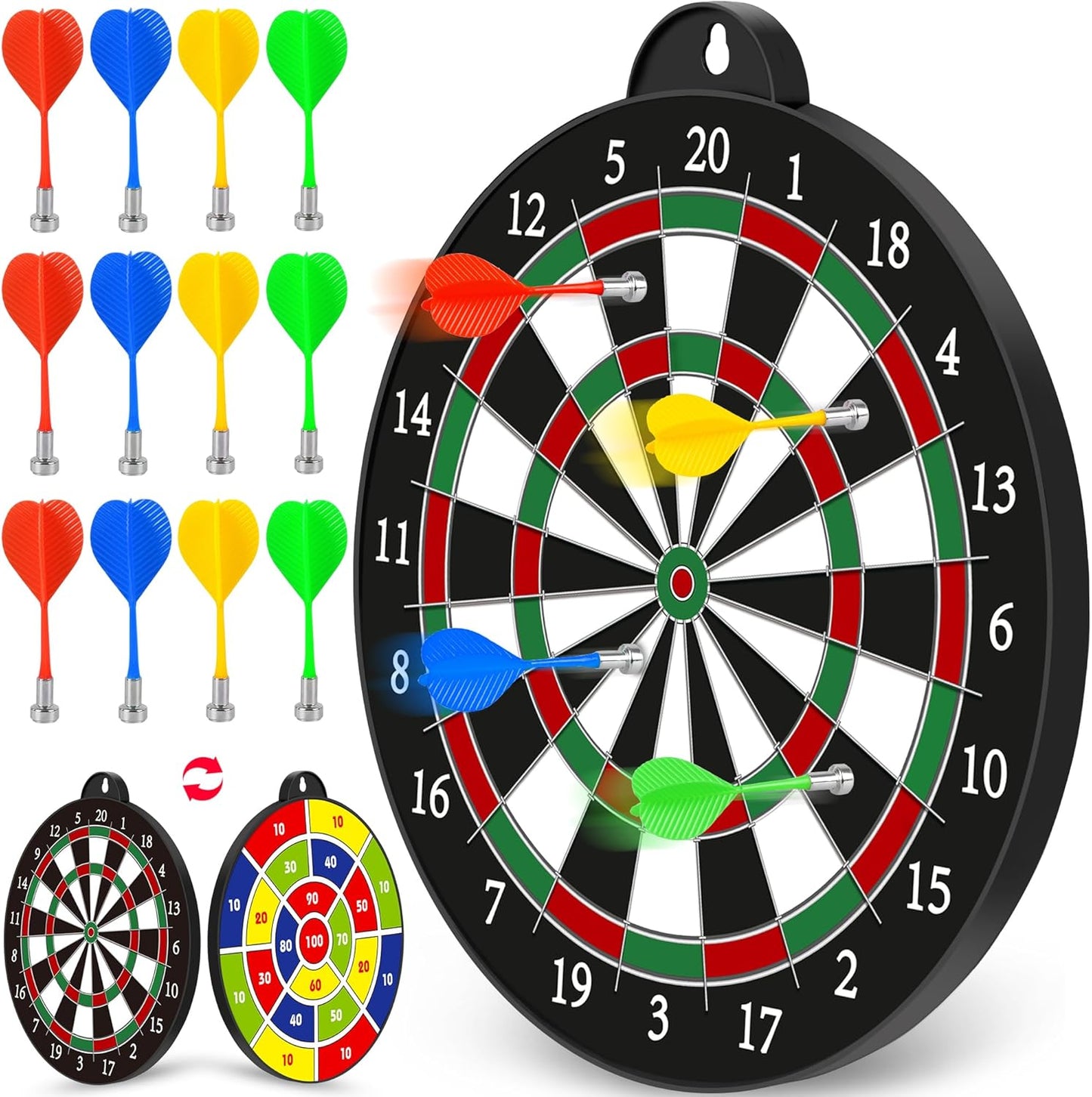 Magnetic Dart Board with 12 Safe Darts for Kids' Fun