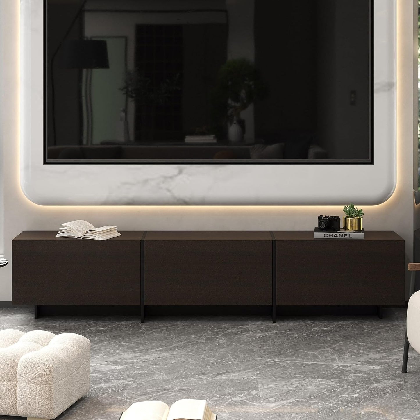 Modern TV Stand with Ample Storage - AIEGLE 71.7
