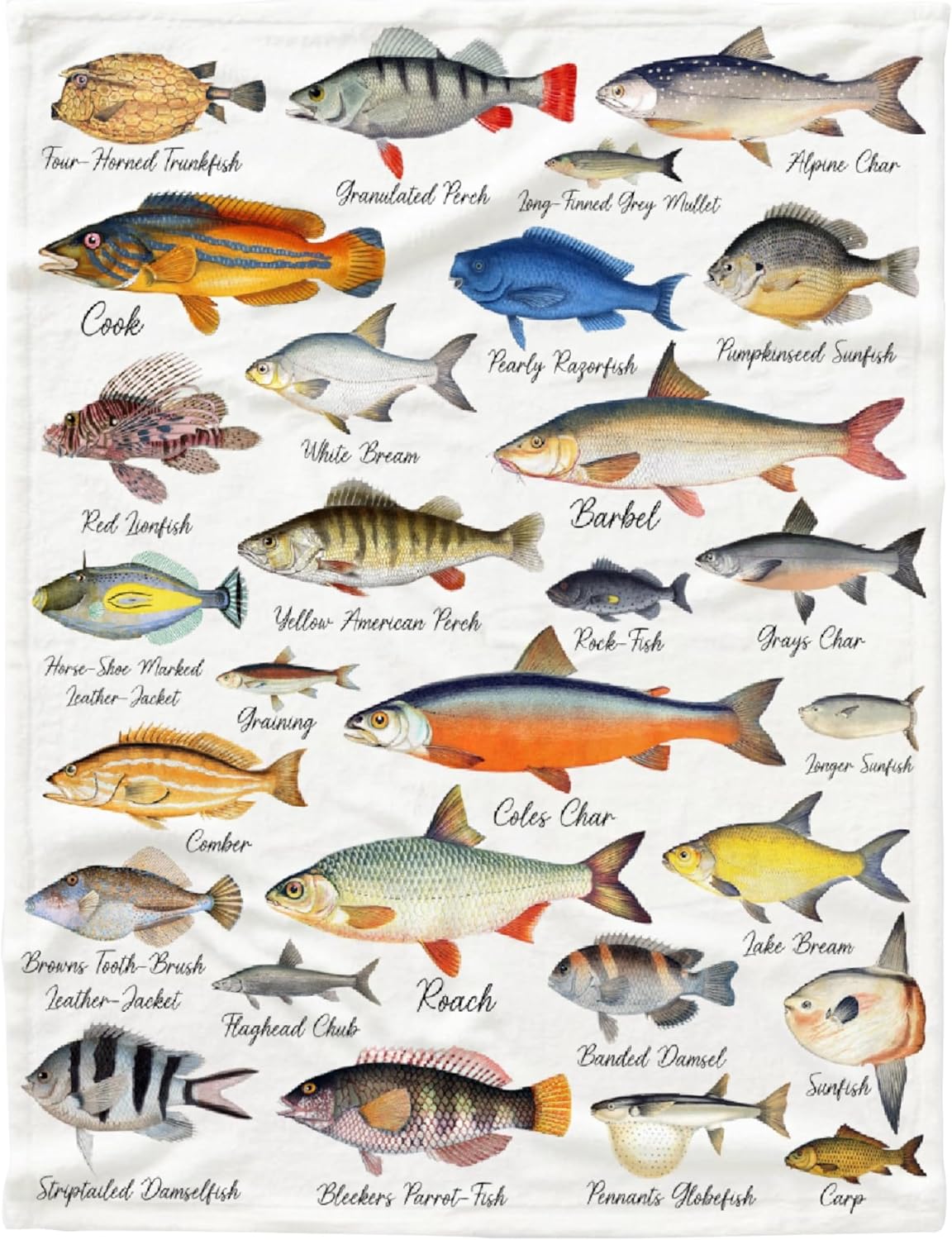 Ultra Soft Fish Fleece Throw Blanket - Perfect Fishing Gift!