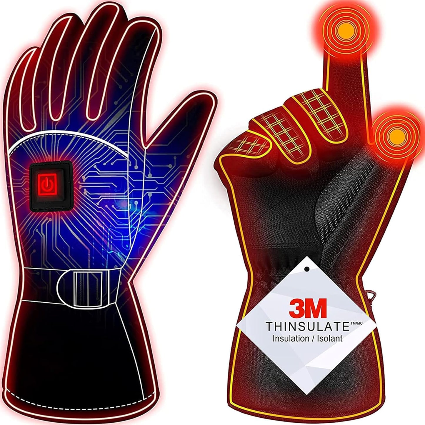 LYSHION Rechargeable Heated Gloves - Waterproof & Touchscreen