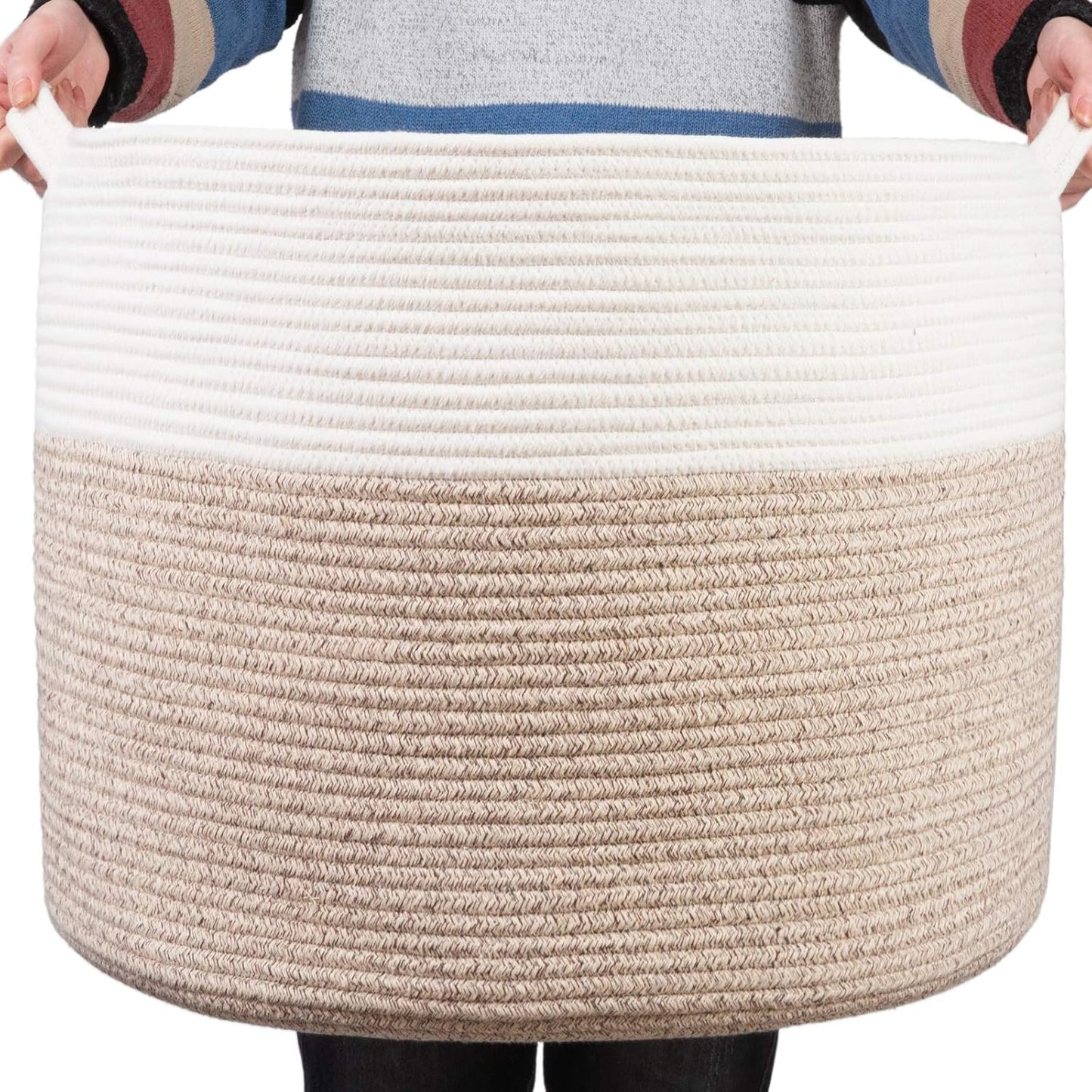 XXXL Large Rope Baskets for Storage - Perfect for Laundry & Toys