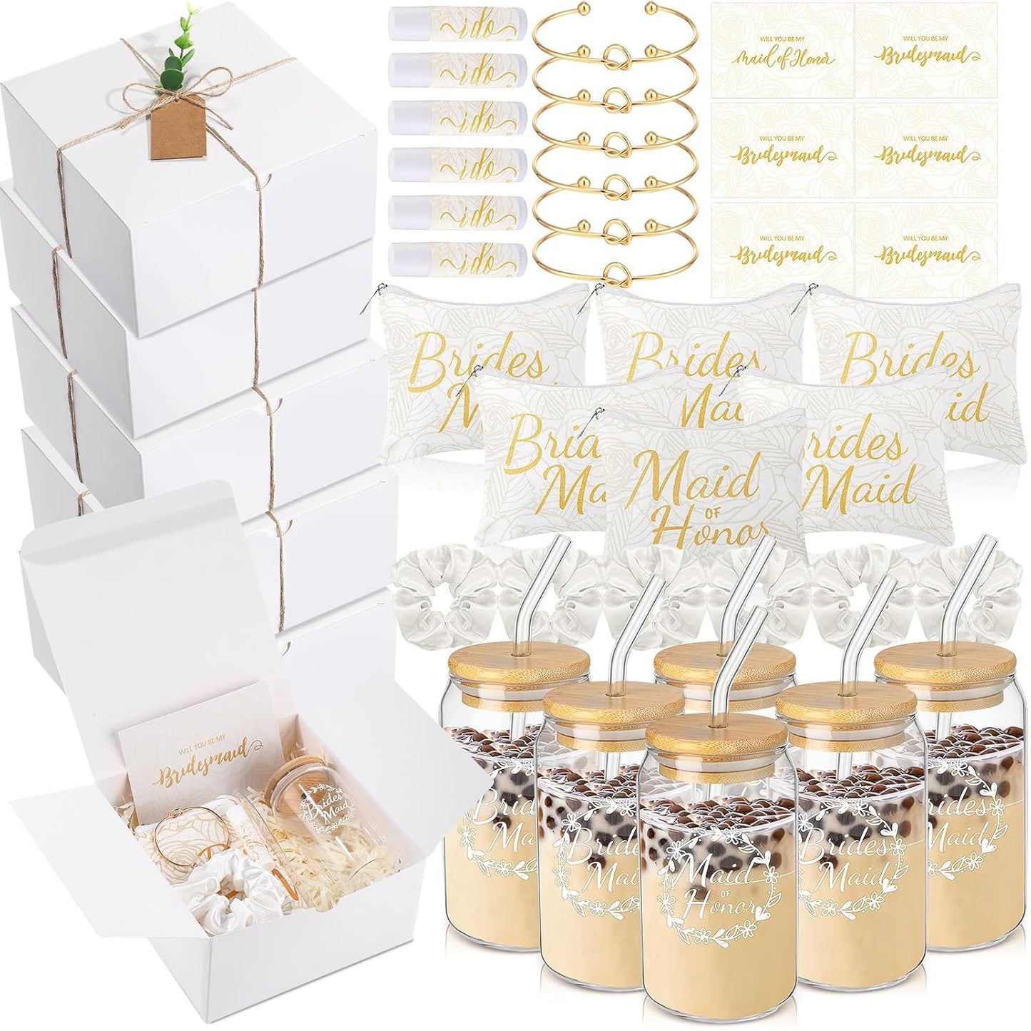54 Pcs Bridesmaid Proposal Gifts for Bridal Shower Events