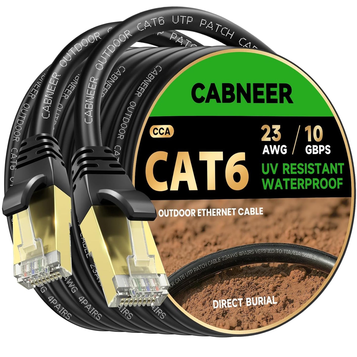 High Speed 200 ft Cat 6 Ethernet Cable for Outdoor Use