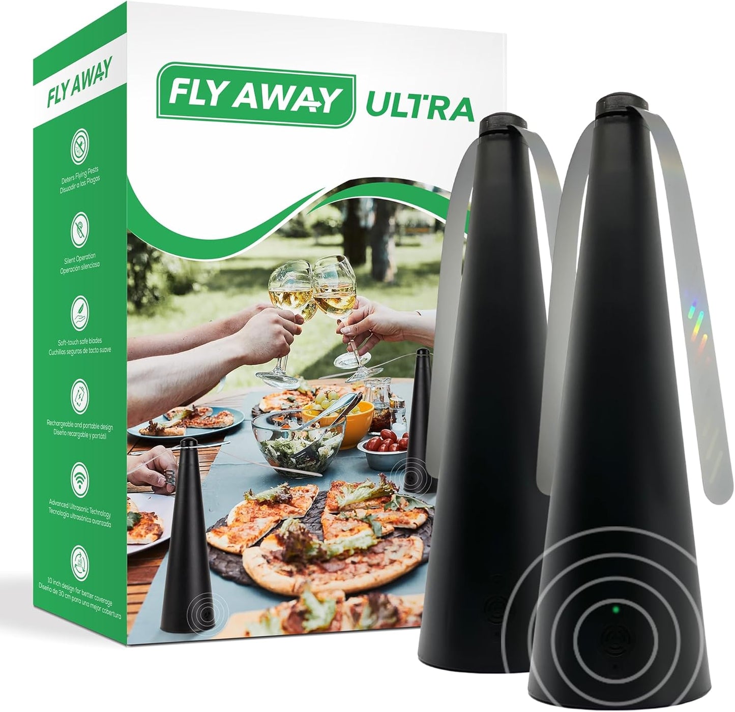 Fly Away Ultra Rechargeable Outdoor Fly Fans for Tables