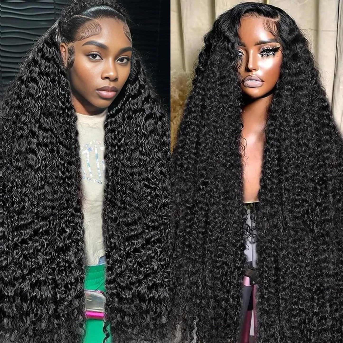 Deep Wave Lace Front Wigs Human Hair for Black Women 28 Inch