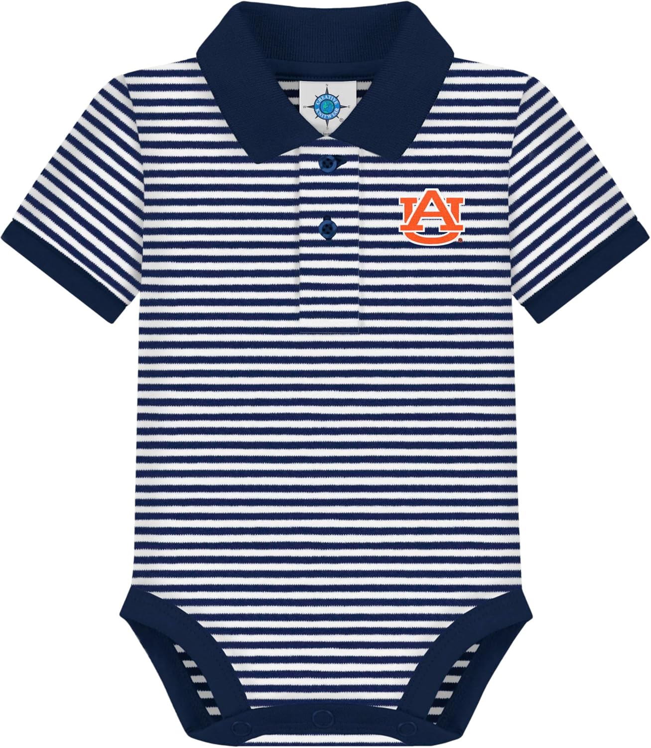 Creative Knitwear College Baby Striped Polo Bodysuit for Infants