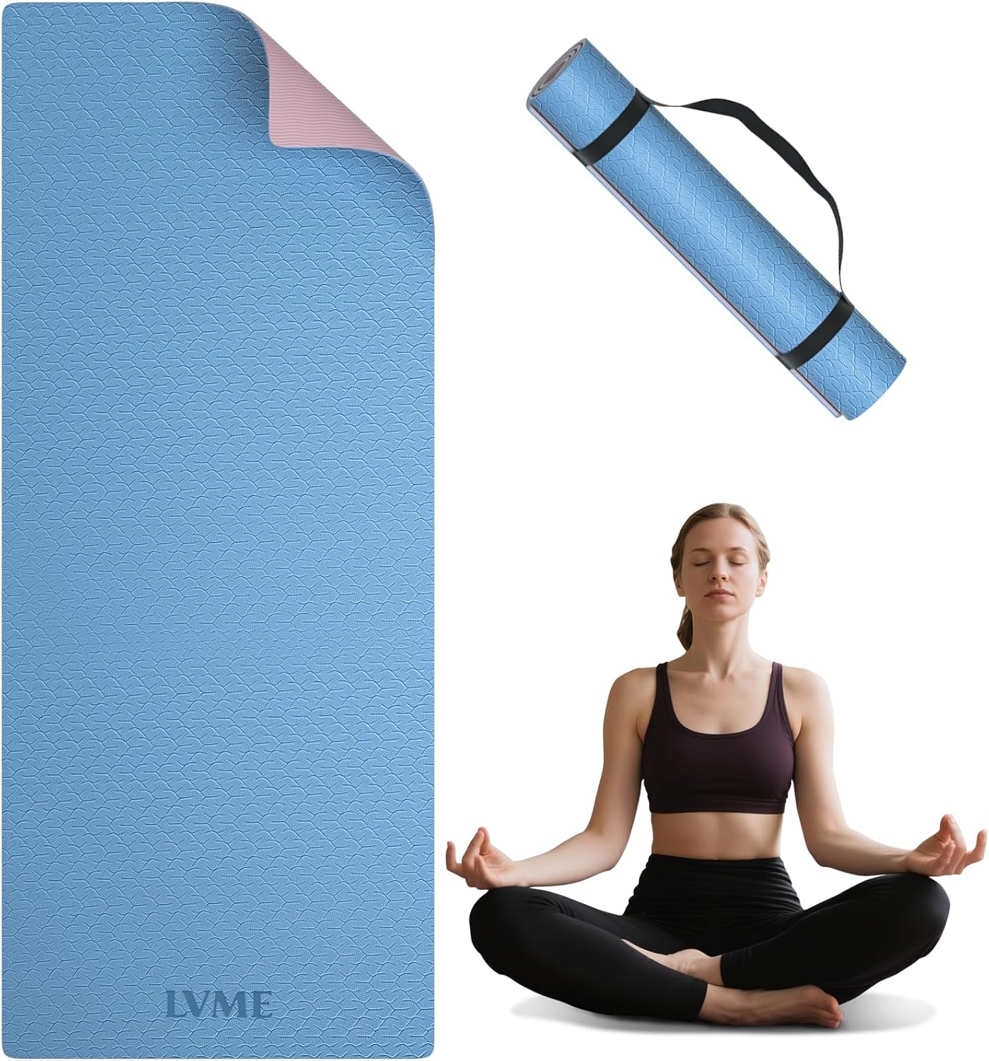 Non Slip Yoga Mat for All Levels - Stylish Dual-Tone Design