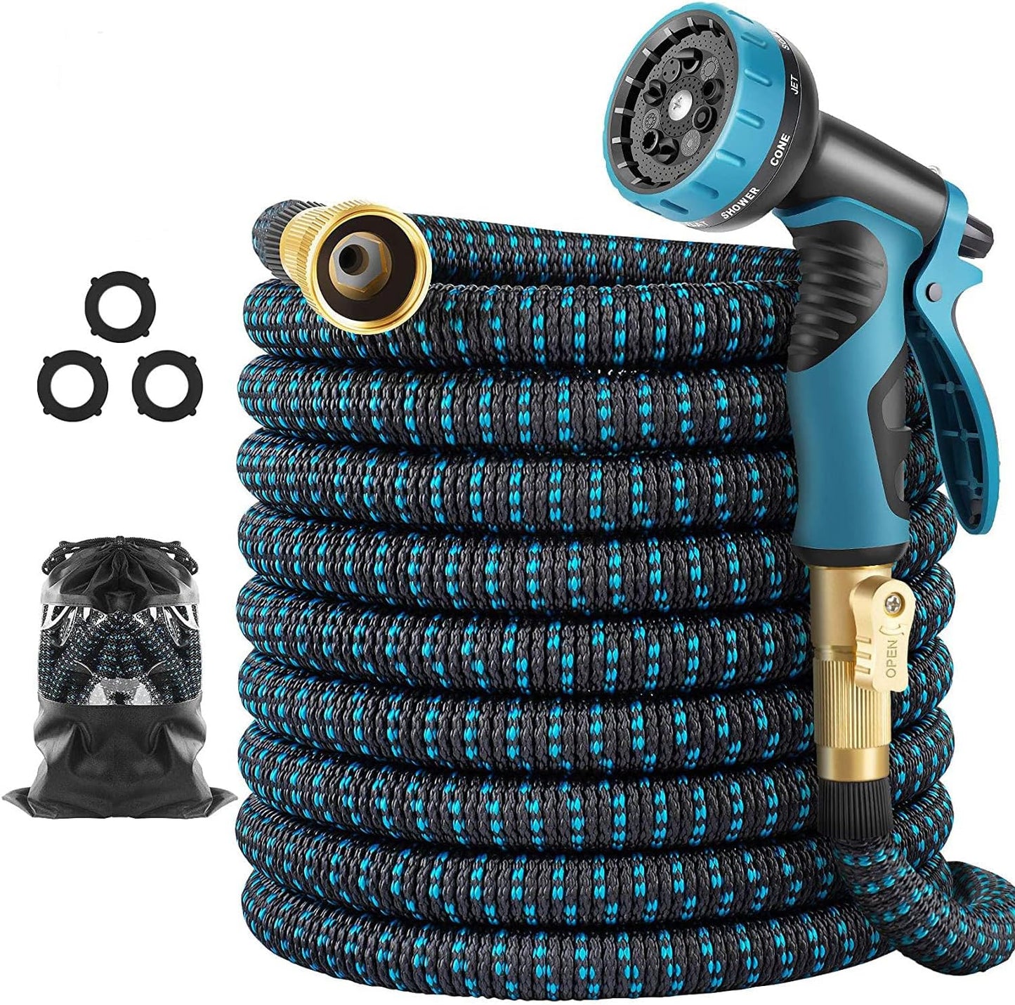 75 ft Expandable Garden Hose with 10 Functions for Easy Use