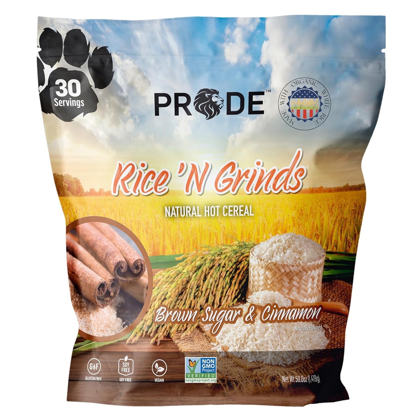 Pride Foods Rice 'N Grinds Hot Cereal - Gluten-Free Vegan Meal