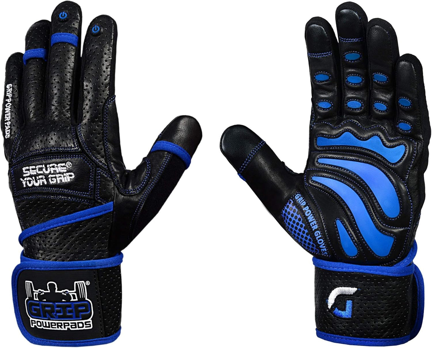 Elite Leather Gym Gloves with 2in Wrist Wraps for Weightlifting