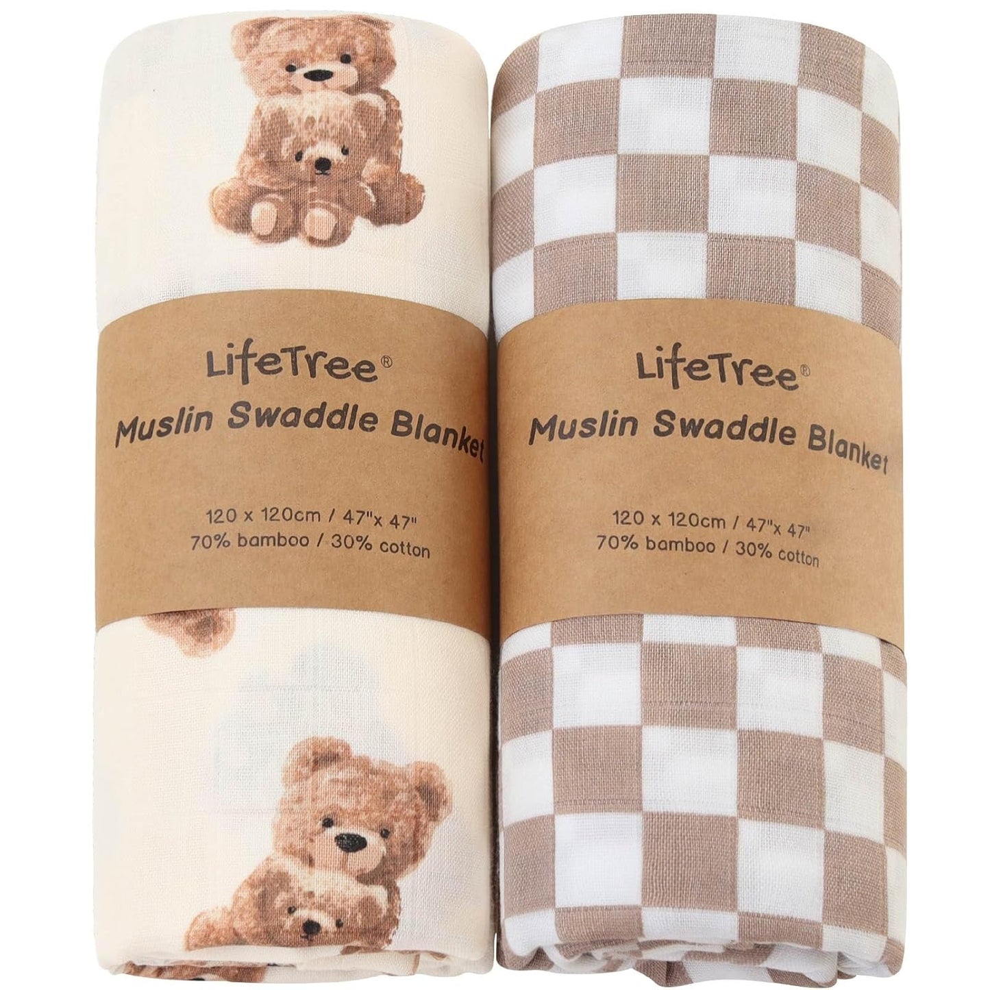 Soft Bamboo Blend Swaddle Blanket-Large Size