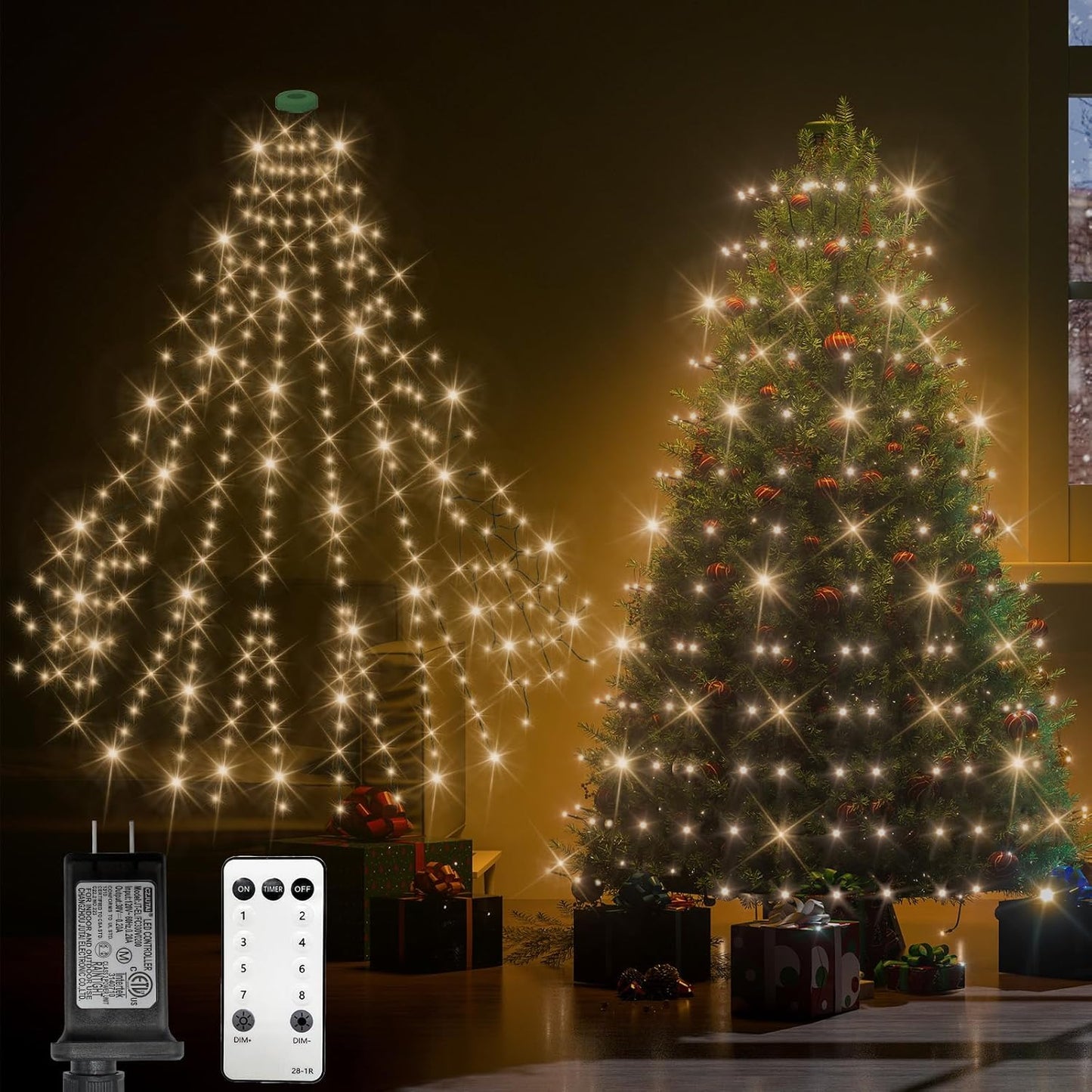 Cascading Christmas Tree Lights with 644 LEDs for Festive Decor