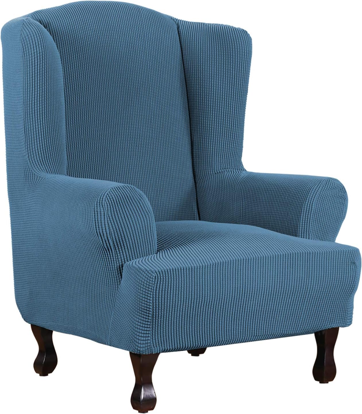 H.VERSAILTEX Wing Chair Slipcover for Wingback Chairs in Dusty Blue