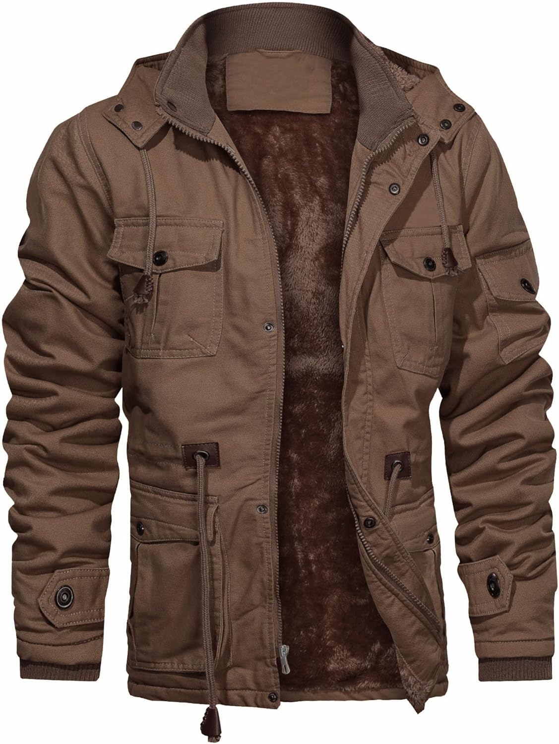 CHEXPEL Men's Thick Winter Jackets with Hood for Cold Weather