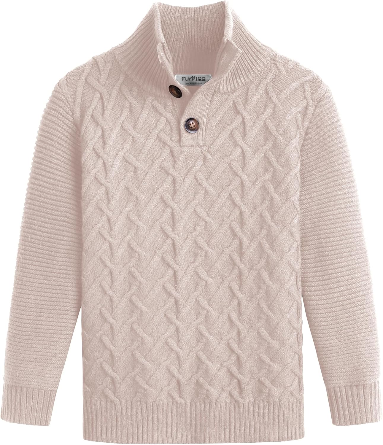 Boys Turtleneck Sweater Long Sleeve Cable Knit Pullover Warm Tops
