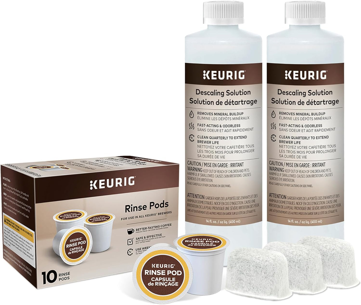 Keurig Brewer Maintenance Kit: 14ct Descaler, Filters & Rinse Pods