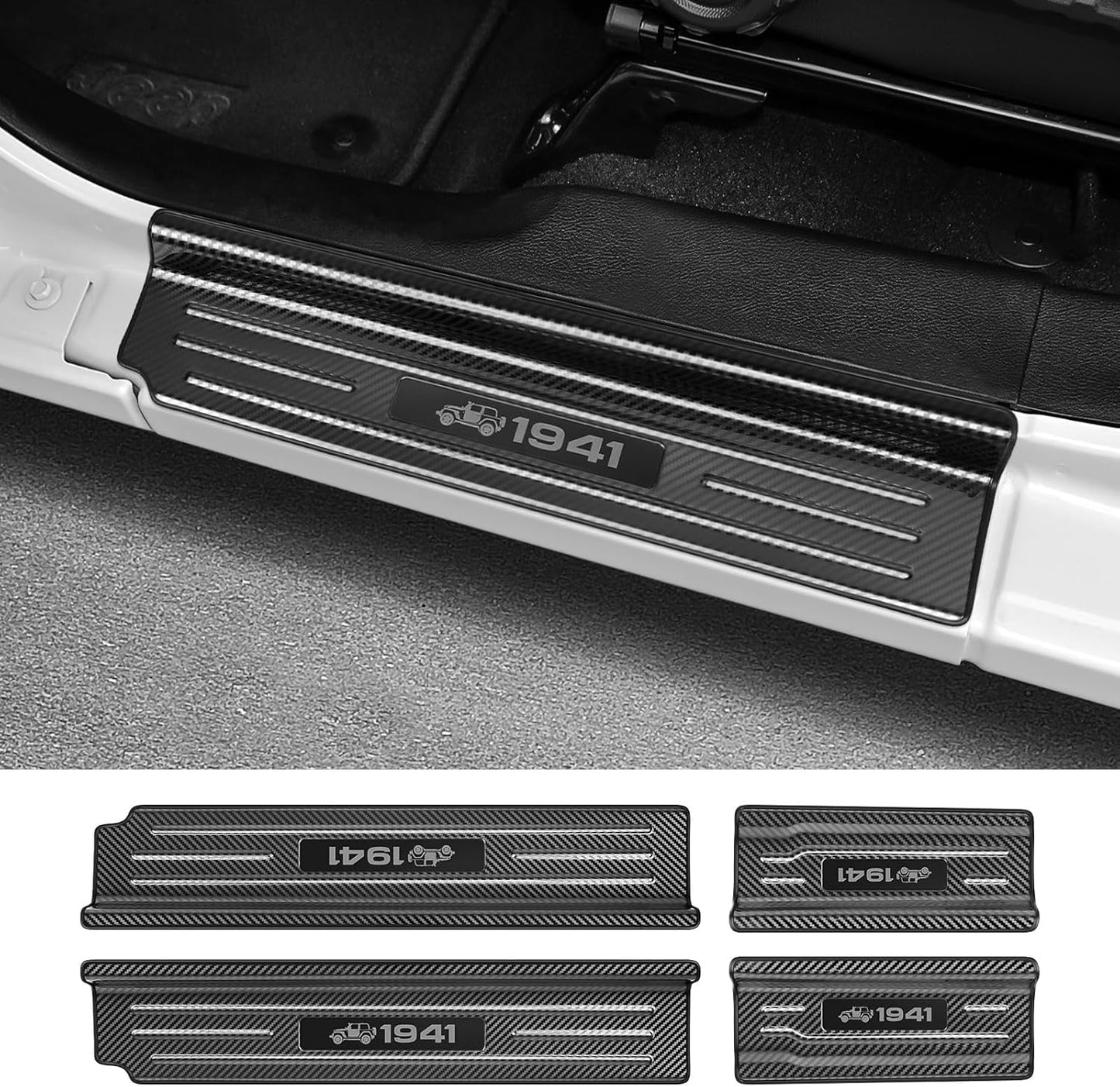 4PCS Door Sill Protector for Jeep Wrangler JL JLU Gladiator JT