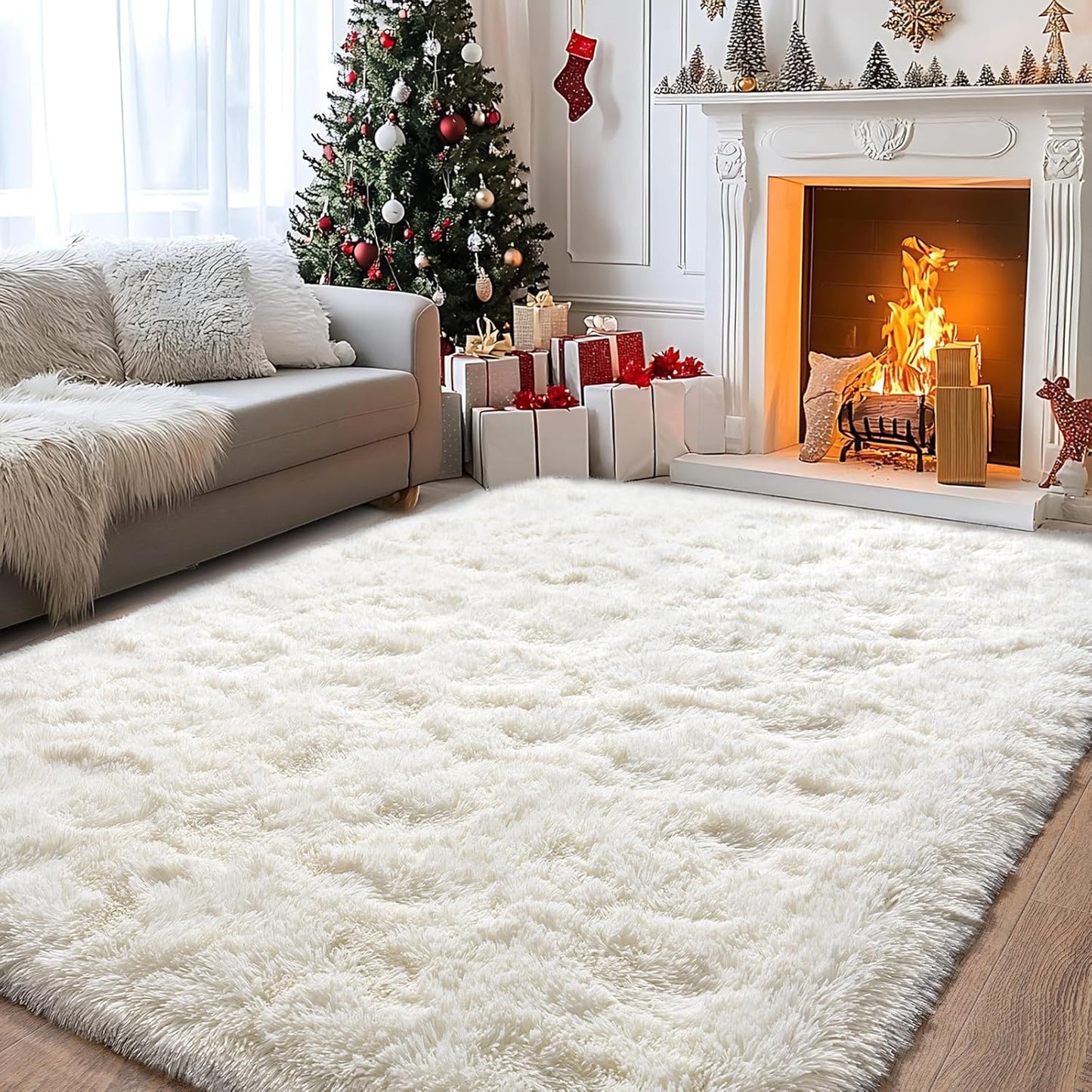 Large Soft Shag Area Rug 6x9 Feet for Living Room Decor