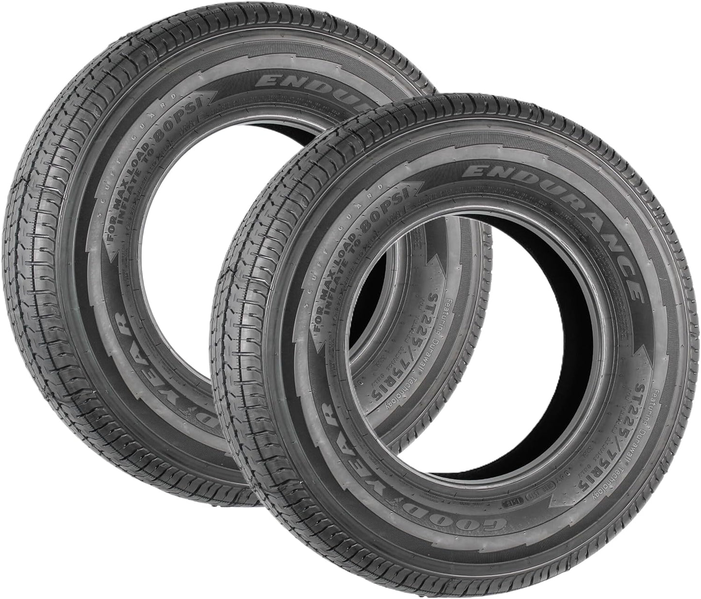 2-Pack Radial Trailer Tire ST225/75R15 for All Seasons