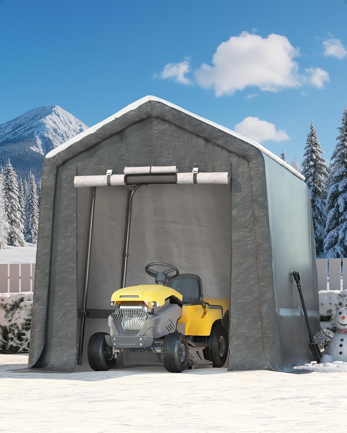 7x12FT Outdoor Portable Storage Shed with Roll-Up Door & Vent